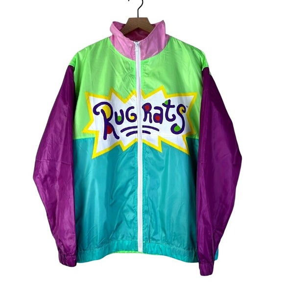Nickelodeon Jackets & Blazers - Nickelodeon Rugrats 90's Kidcore Windbreaker Full Zip Jacket Purple Green L New